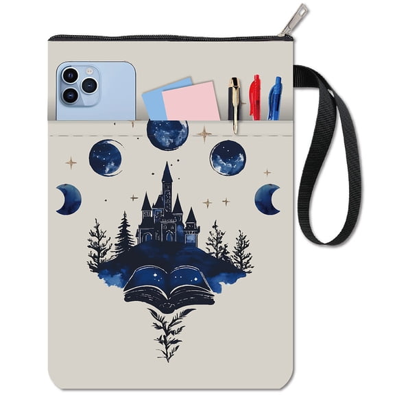 Castle Book Covers White Book Protector Moon Phase Book Sleeve