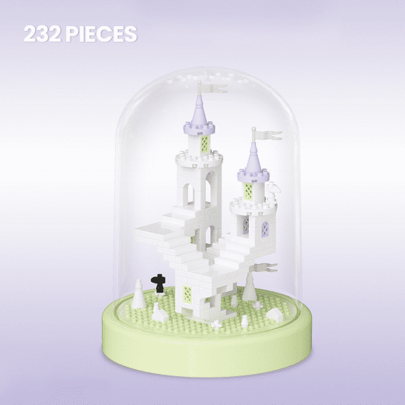 Castle Building Blocks Set for Kids and Adults, DIY Building Kit with 232Pieces Micro Bricks Construction Set for Home Decor & Gifts