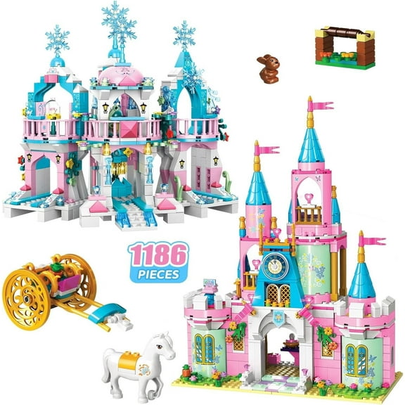 Castle Building Kit, Girls Princess Castle Magical Ice Palace Toy Building Block