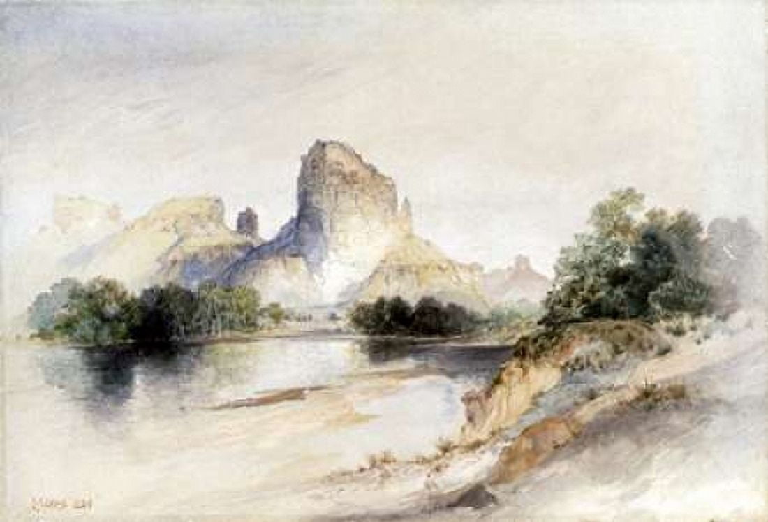 Castle Butte Green River Wyoming Canvas Art - Thomas Moran (20 x 28)
