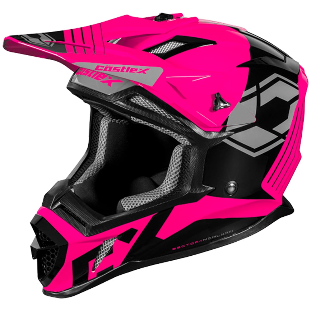 Castle CX200 Sector MX Offroad Helmet Pink Glo XL - Walmart.com