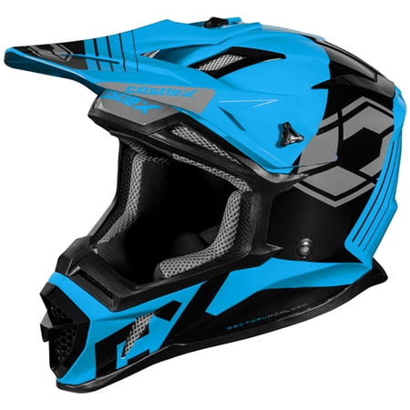 Adult Castle X MX Helmet Off Road ATV UTV CX200 Sector DOT Approved - Process Blue - Small