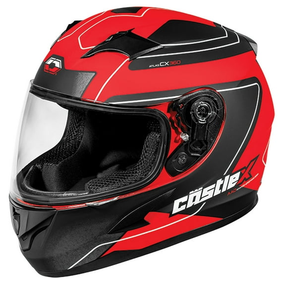 Castle CX360 Atlas Youth Motorcycle Helmet Matte Red/Black MD