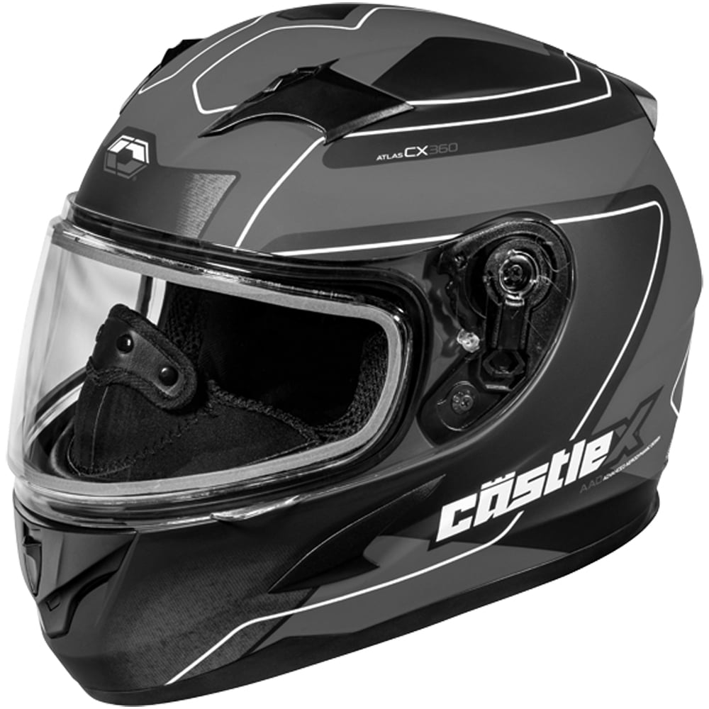 Castle X, 35-19174, Youth Full Face Helmet - Dual Lens - DOT Approved - CX360 - ATLAS - Matte Charcoal, Medium