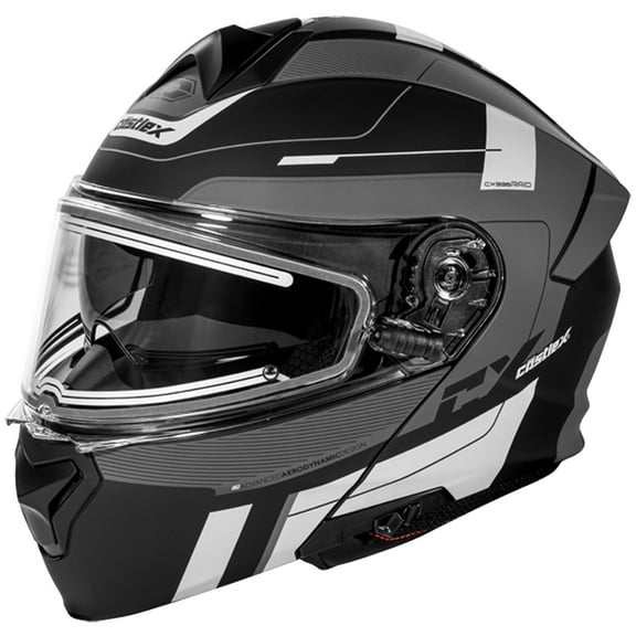Castle CX935 Raid Modular Snow Helmet w/Heated Electric Shield Matte Charcoal/Silver LG