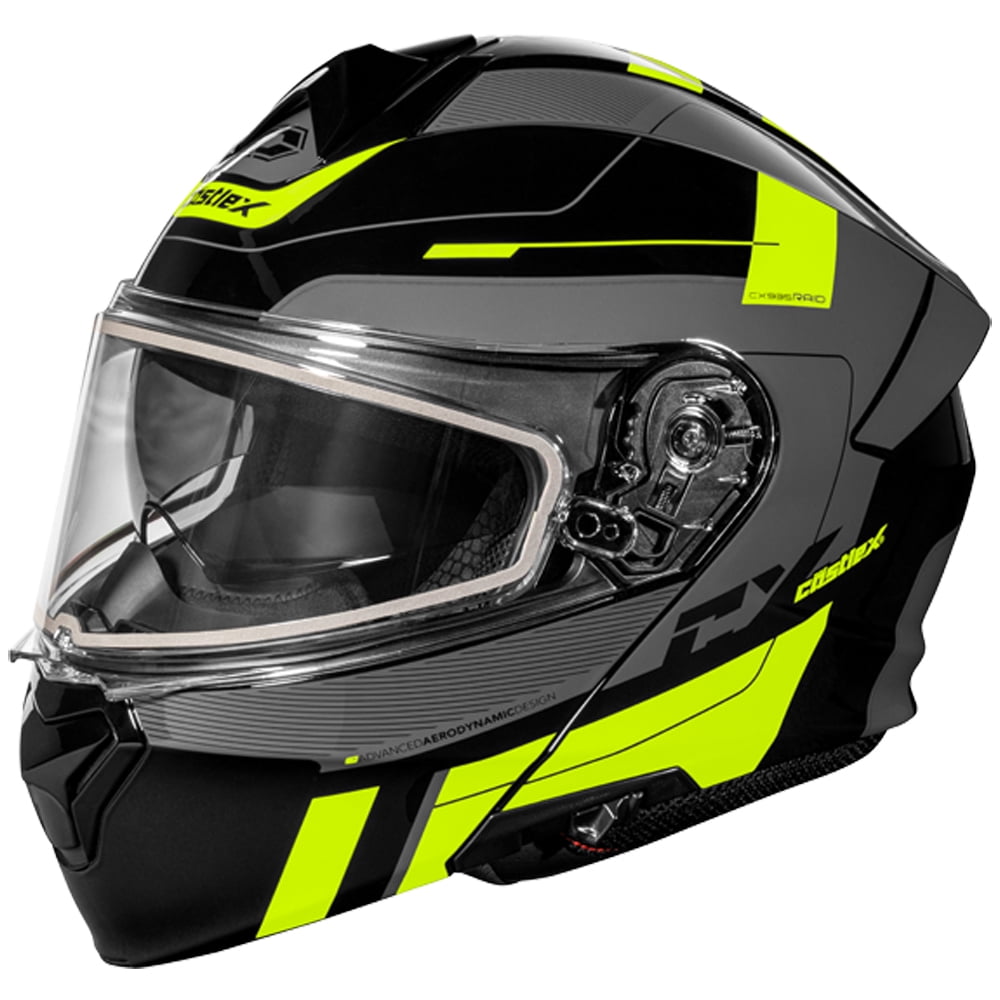 Castle CX935 Raid Modular Snow Helmet w/Dual Pane Shield Gloss Hi-Vis/Charcoal 3XL