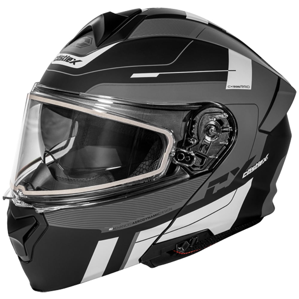 Castle CX935 Raid Modular Snow Helmet w/Dual Pane Shield Matte Charcoal/Silver XXL