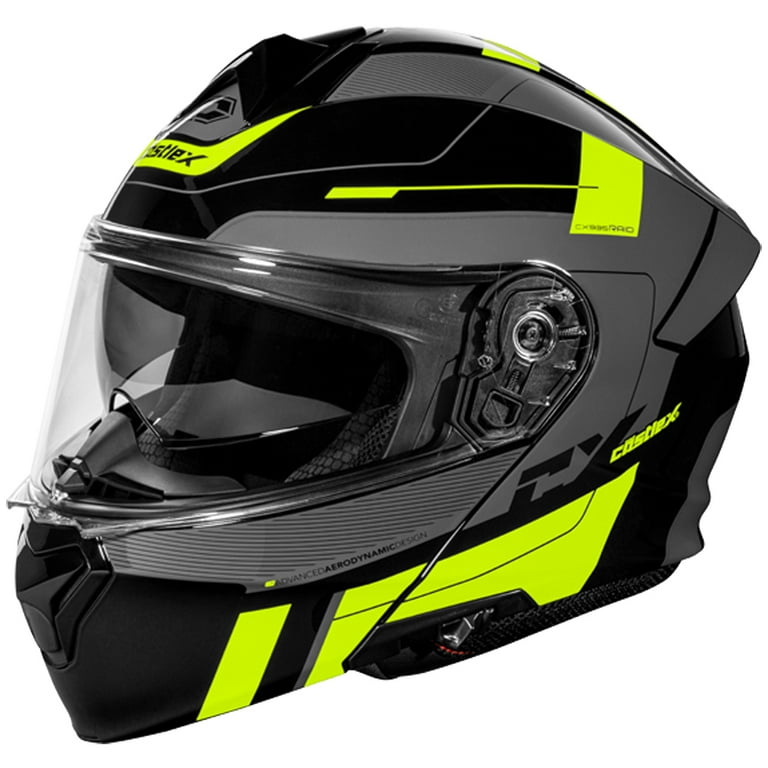Castle CX935 Raid Modular Motorcycle Helmet Hi-Vis/Charcoal SM