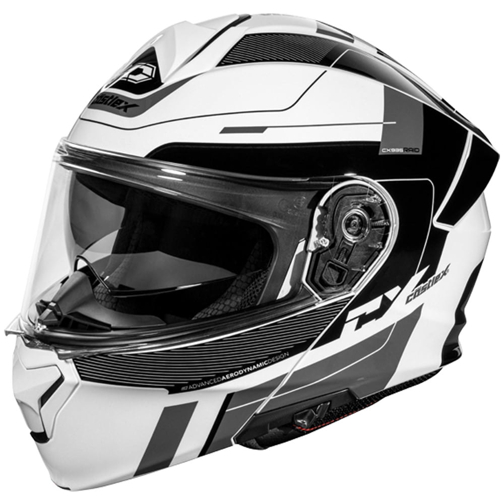 Castle CX935 Raid Modular Motorcycle Helmet White/Black 3XL