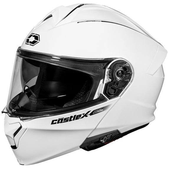Castle CX935 Solid Modular Motorcycle Helmet Pearl White XXL