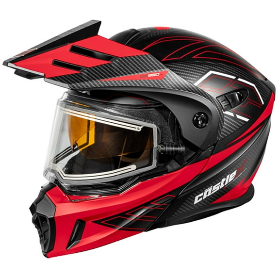 Castle CX950 V2 Fierce Modular Snow Helmet w/Electric Shield Black/Red 3XL