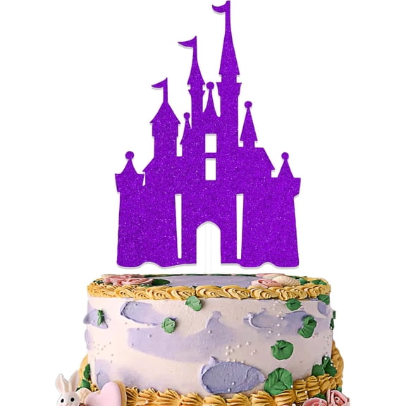Castle Cake Topper, Purple, 1 Pc, Castle & Princess Themed Birthday Party Decor