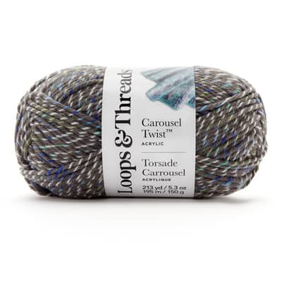 Loops & Threads Castle Carousel Twist Yarn - Bulky Weight Yarn for Knitting, Crochet, Weaving, Arts & Crafts, 15 Pack