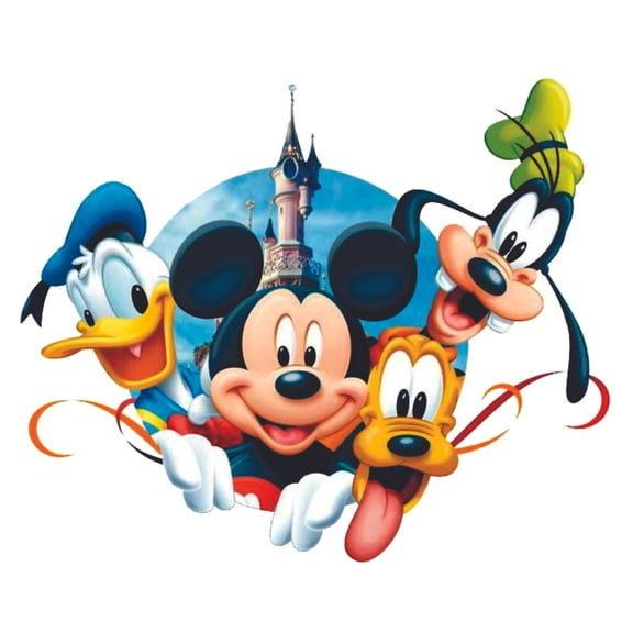 Castle Cartoon Character Decors Wall Sticker Art Design Decal for Girls Boys Kids Room Bedroom Nursery Kindergarten House Home Decor Stickers Wall Art Vinyl Decoration (8x10 inch)