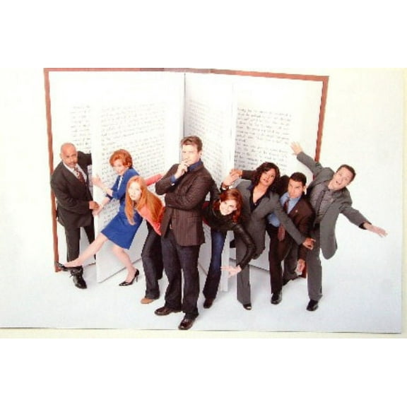 Castle Cast Tv Promo Poster Nathan Fillion Stana Katic 16in x 24in Poster Square Adults Western Graphic