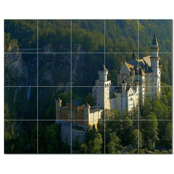 Castle Ceramic Tile Mural Kitchen Backsplash Bathroom Shower, 400452-L54