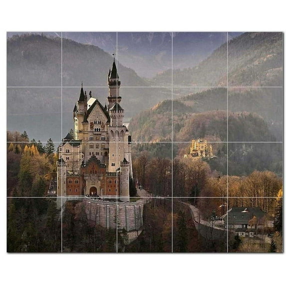 Castle Ceramic Tile Mural Kitchen Backsplash Bathroom Shower, 400454-S54