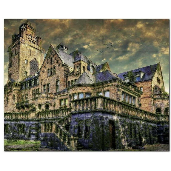 Castle Ceramic Tile Mural Kitchen Backsplash Bathroom Shower, 400462-L54