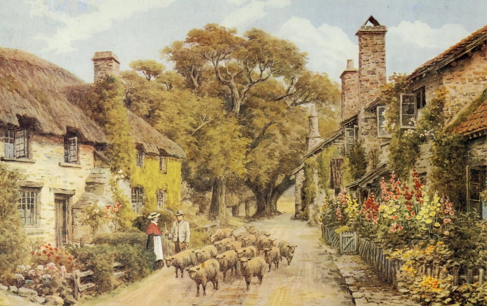 Castle Combe Bossington Somerset Canvas Art - Alfred Quinton (24 x 36)