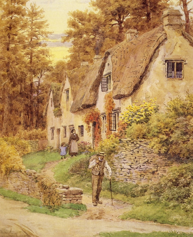 Castle Combe Old Cottages Canvas Art - Alfred Quinton (18 x 24)