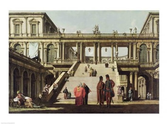 Castle Courtyard 1762 Canvas Art - Giovanni Antonio Canaletto (24 x 18)