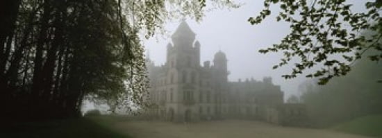 Castle Covered With Fog Dunrobin Castle Highlands Scotland United Kingdom Canvas Art - Panoramic Images (36 x 13)