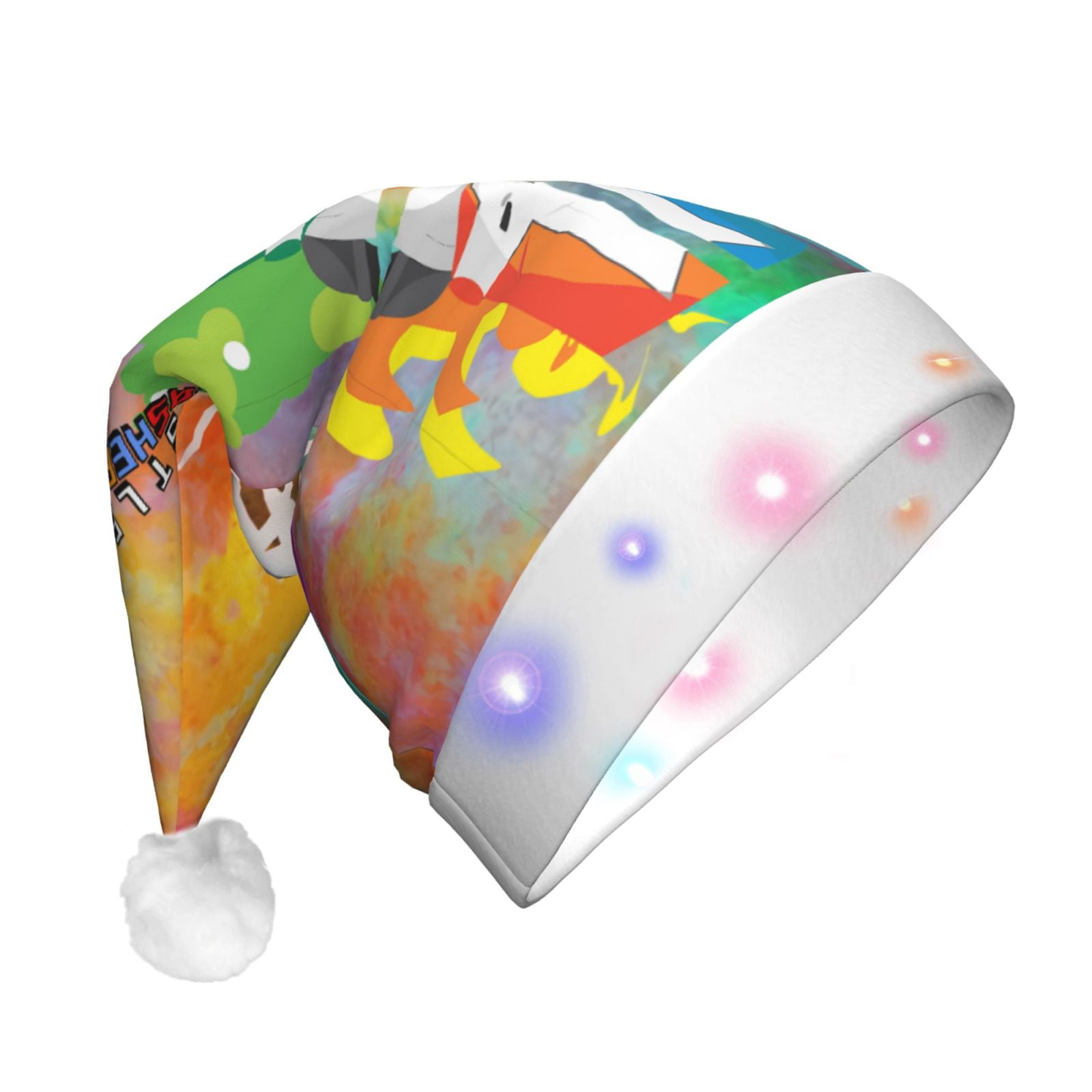 Castle-Crashers 9 Adult Light Up Santa Hat Led Christmas Hat Funny Xmas Decoration Festive Holiday Party Supplies