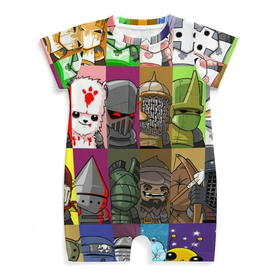 Castle Crashers Baby One-Piece Rompers Short Sleeve Bodysuits Jumpsuit Newborn Infant Toddler Summer Outfit Kid Clothing Sets