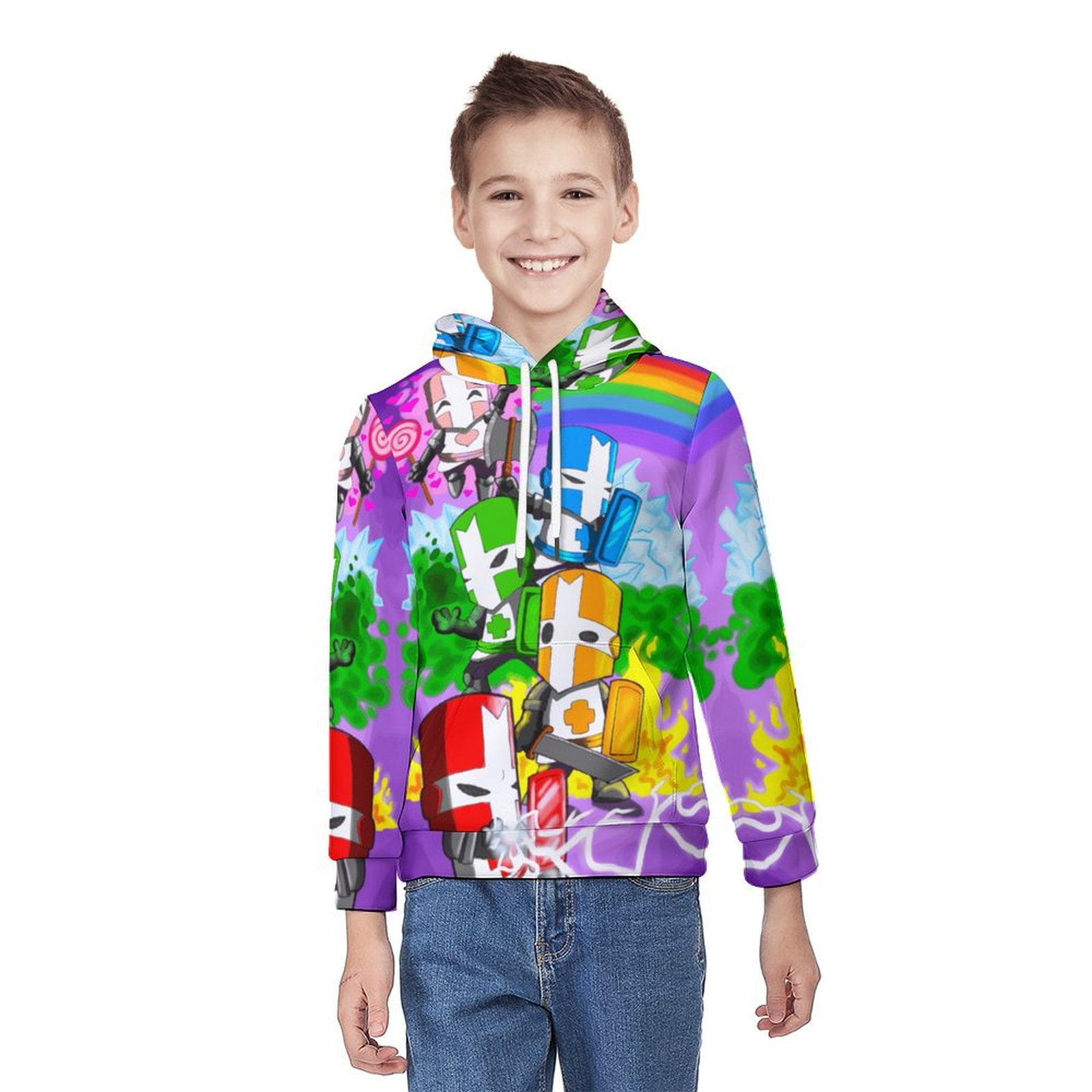 Castle Crashers Fashion Hooded Youth Tops Hoodie Novelty Hoodie Casual