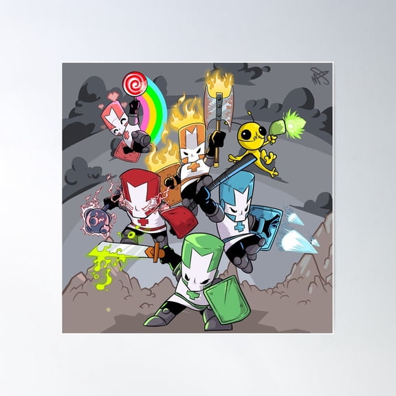 Castle Crashers Featuring. The Alien Hominid Poster Wall Art, Modern Wall Decor For Living Room Bedroom, 24x24 UNFRAMED