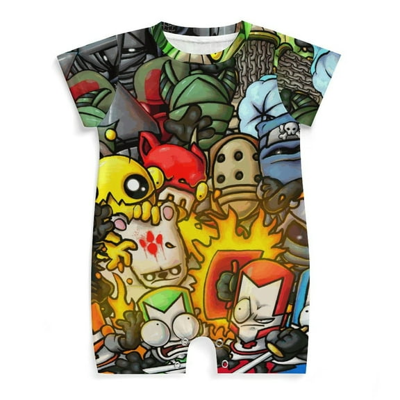 Castle Crashers Knight Game Baby One-Piece Rompers Short Sleeve Bodysuits Jumpsuit Newborn Infant Toddler Summer Outfit Kid Clothing Sets