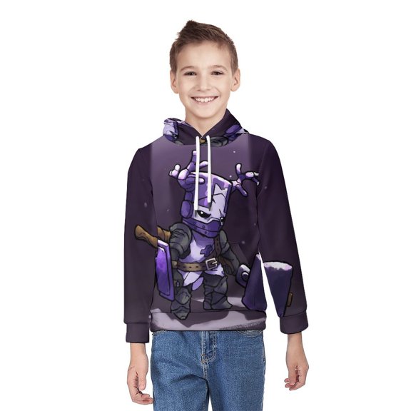 Castle Crashers Unisex Sweater Boys Girls Sweatshirt 3D Printed Pullover Hoodies Casual Hooded Sweatshirt Jacket XL