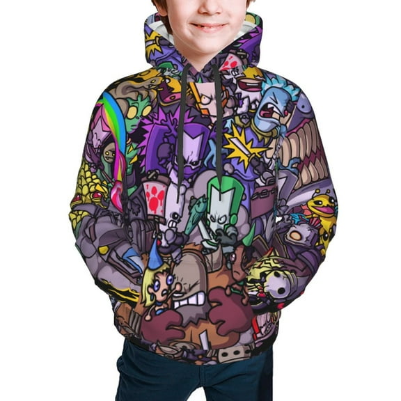 Castle Crashers Youth Hoodies Sweatshirt Teen Pullover Hooded Clothes With Pocket For Boys Girls Clothing
