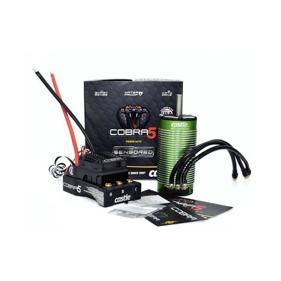 Castle Creations CSE010-0179-02 Cobra 5 8S 33.6V ESC 20A PEAK BEC with 2028-1100KV Motor Combo
