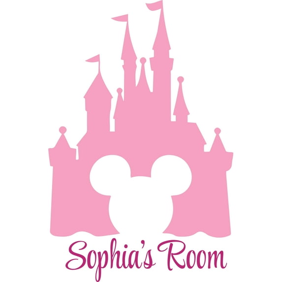 Castle Customized Wall Decal - Custom Vinyl Wall Art - Personalized Name - Baby Girls Boys Kids Bedroom Wall Decal Room Decor Wall Stickers Decoration Size (20x15 inch)