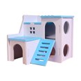 thumbnail image 1 of Castle Design Small Pet House with Stairs, Two-Level Sleeping Nest for Hamsters, Rats, and Guinea Pigs(6.6Inch,Blue), 1 of 8
