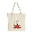 thumbnail image 1 of Castle Design Tote Bag - Stylish Canvas Bag for Shopping Travel & Parties - Multifunctional Reusable Eco-Friendly Bag, 1 of 4