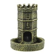 Castle Dice Tower with Tray,Castle Dice Tower Tray,Dice Rolling Tower and Tray,Easy Roller,for Board Game,Tabletop Game,Gold
