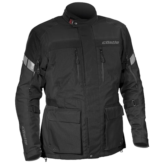 Castle Distance Mens Motorcycle Jacket Black MD