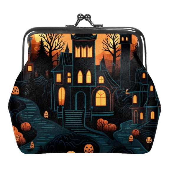 Castle Elegant Microfiber Coin Purse Wallet with Zinc Alloy Jaws, 4.3x4.7 inches, 11x12 cm Size, Stylish Organizer for Cards, Cash, and Coins