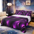 thumbnail image 1 of Castle Fairy 3D Metallic Purple Wave Queen Sheets 4 Pieces,Shiny Layered Curved Graphic Queen Sheet Sets,Violet Black,1 Fitted Sheet,1 Flat Sheet and 2 Pillowcases, 1 of 6
