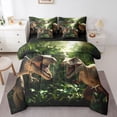 thumbnail image 1 of Castle Fairy 3D Print Dinosaur Bedding Comforter Set,Woodland Wildlife Queen Bedding Sets, 1 of 8