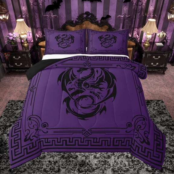 Castle Fairy Abstract Animal Dragon Full Size Comforter Sets,Hippie Tribal Bedding Sets