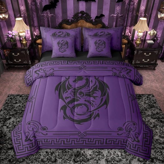 Castle Fairy Abstract Animal Dragon Twin Bedding Sets,Hippie Tribal Bedding Comforter Set