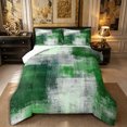 thumbnail image 1 of Castle Fairy Abstract Block Queen Comforter Set 3 Pieces,Minimalist Speckled Stain Comforter Sets Queen,Emerald Gray White,Reversible,1 Comforter and 2 Pillowcases, 1 of 6