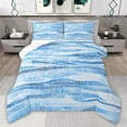 thumbnail image 1 of Castle Fairy Abstract Blue Stripes Twin Comforter Sets,Mid Century Lines Bedding Set, 1 of 8