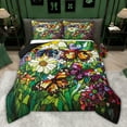 thumbnail image 1 of Castle Fairy Abstract Butterflies Full Size Comforter Sets,Colorful Flowers Bedding Sets, 1 of 8