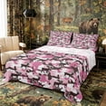 thumbnail image 1 of Castle Fairy Abstract Camo Moose Deer Bed Sheets 4-Piece,Jungle Animal Polka Dots Full Size Sheets,Hot Pink Brown,1 Fitted Sheet, 1 Flat Sheet and 2 Pillowcases, 1 of 6