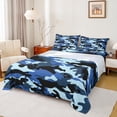 thumbnail image 1 of Castle Fairy Abstract Camouflage Boy 3pcs Twin Sheet Sets,Twin Fitted Sheet,Black Blue Breathable Flat Sheet,Ultra Soft Home Decor, 1 of 7