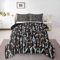 thumbnail image 1 of Castle Fairy Abstract Camouflage Queen Comforter Set,Blue Brown Camo Bedding Comforter Set, 1 of 8